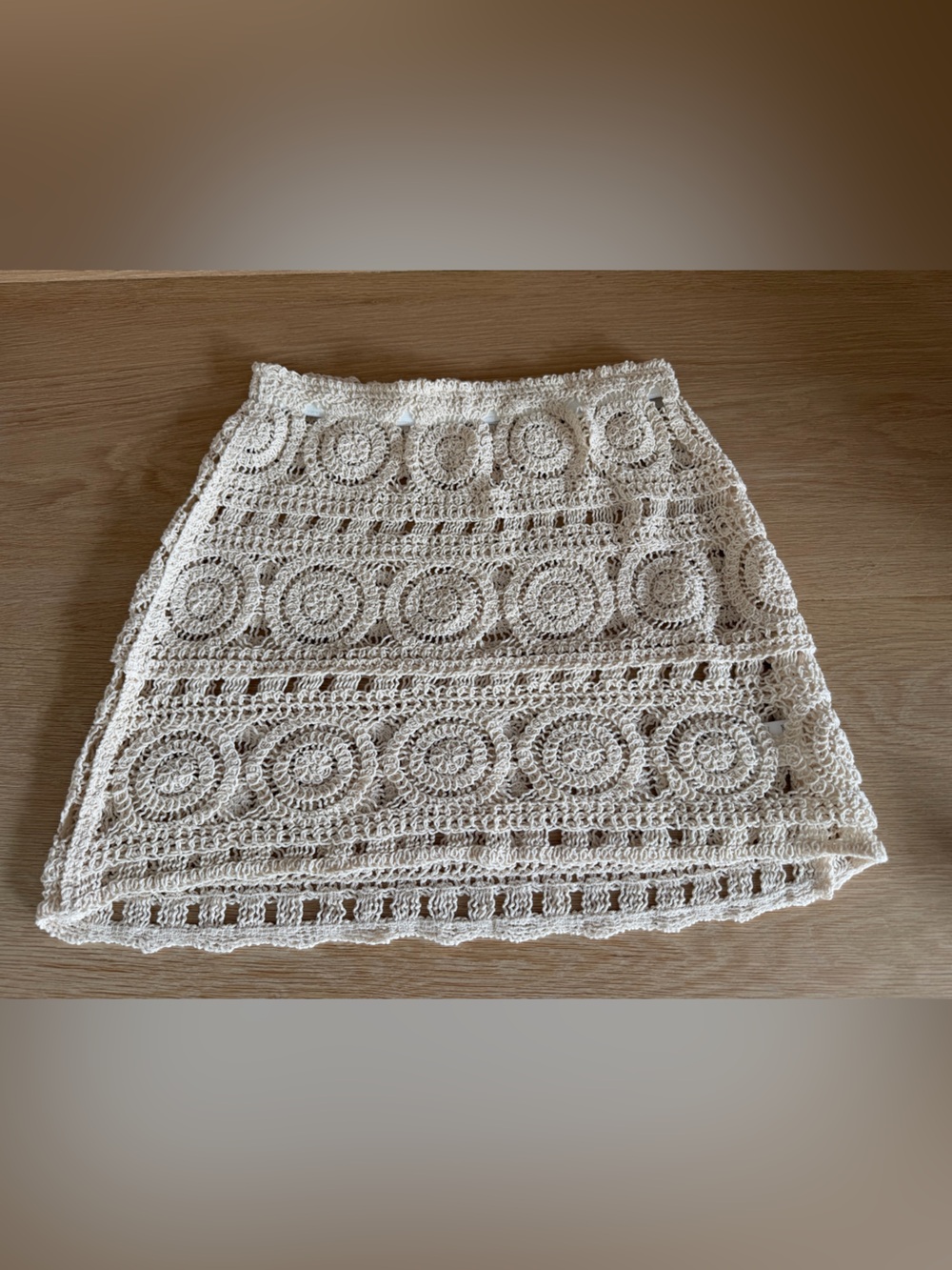 J. Crew Crochet Swim Coverup Skirt in Cream/ beige
